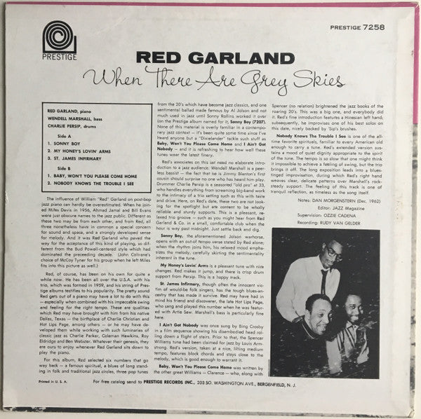 Release: When There Are Grey Skies-Vinyl-US-1962-PR 7258-3093347