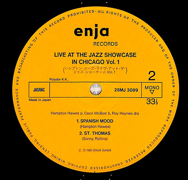 Live At The Jazz Showcase In Chicago Volume One