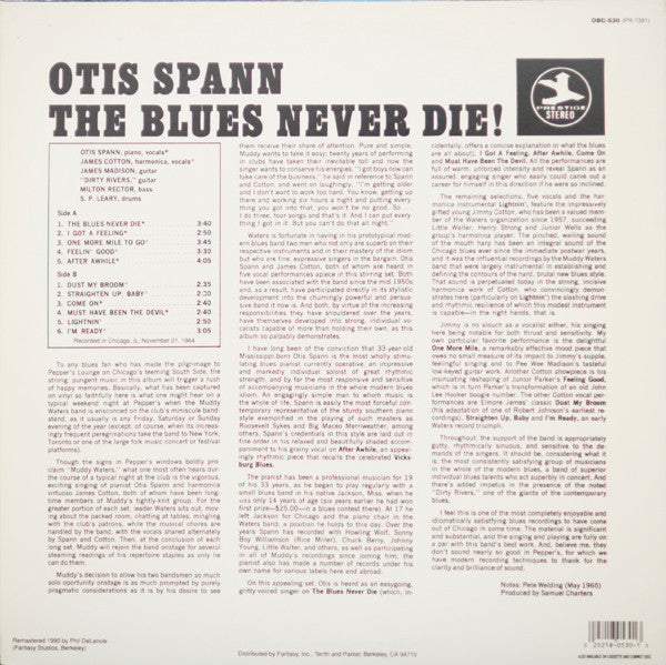 Master Release: The Blues Never Die! by Otis Spann
