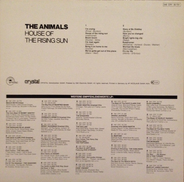 Release: The Animals-Vinyl-Germany-1980-048 CRY 50 731, 1C 048-50 731-9803029