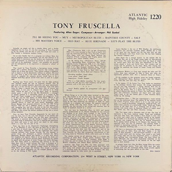 Release: Tony Fruscella-Vinyl-Japan-1977-LP1220, 1220, P-7535A-8931167