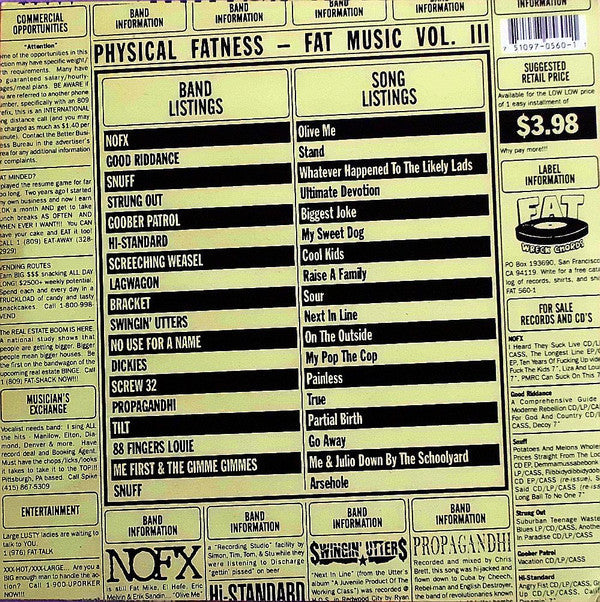 Master Release: Fat Music Vol. III: Physical Fatness by Various