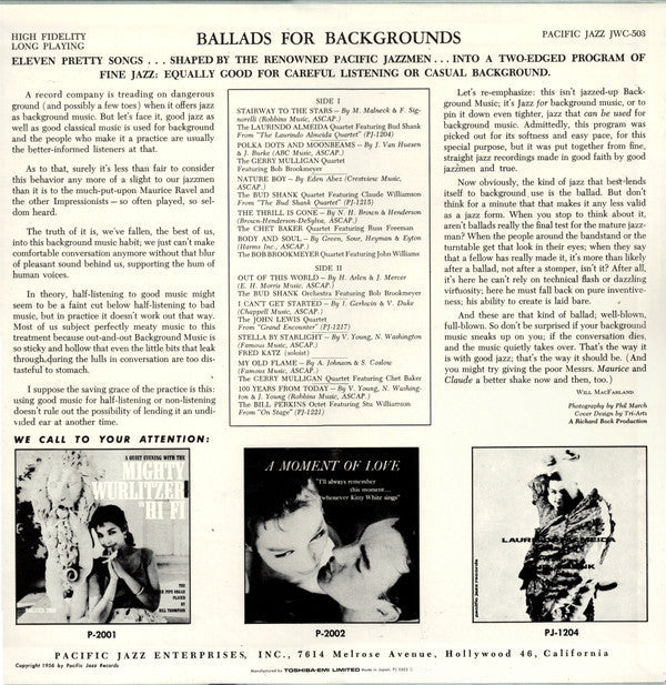 Master Release: Ballads For Backgrounds by Various