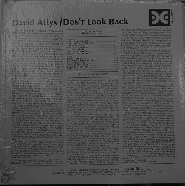 Master Release: Don't Look Back by David Allyn