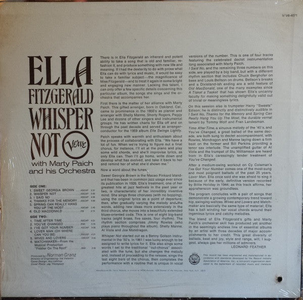 Master Release: Whisper Not by Ella Fitzgerald