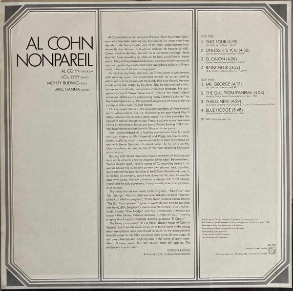 Release: Nonpareil-Vinyl-US-1981-CJ-155-6047251