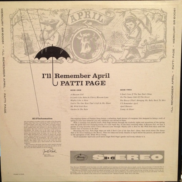 Master Release: I'll Remember April by Patti Page