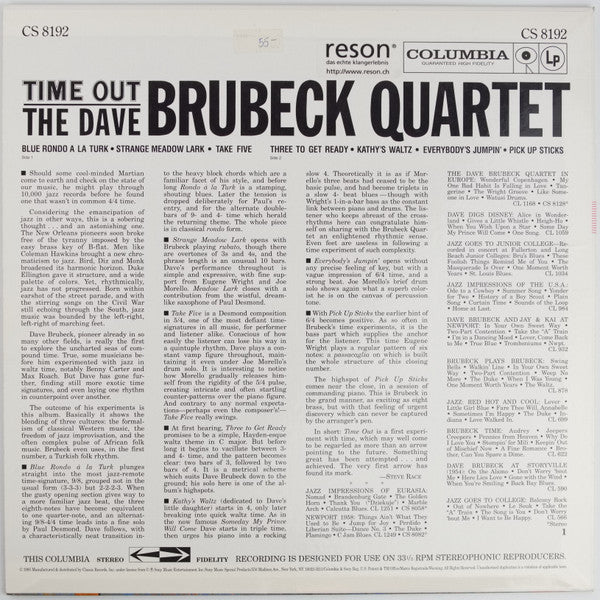 Release: Time Out-Vinyl-US-1995-CS 8192-3858513