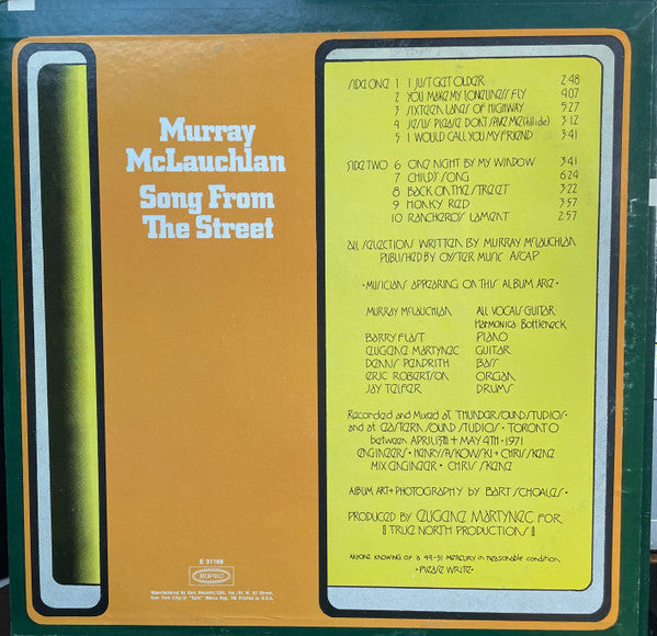 Release: Song From The Street-Vinyl-US-1972-E 31166-2187609