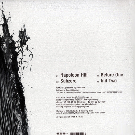 Master Release: Before One EP by Ben Klock