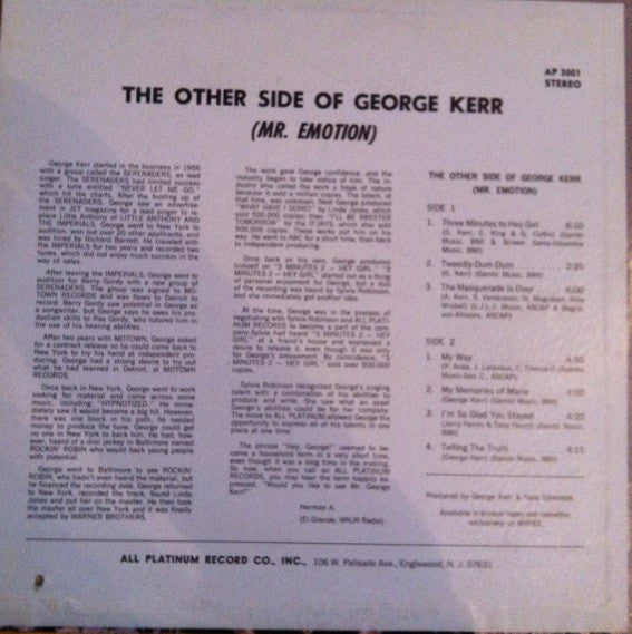 Master Release: The Other Side Of George Kerr (Mr. Emotion) by George Kerr