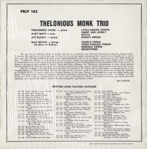 Release: Thelonious-Vinyl-US-None-PRLP 142-3474647