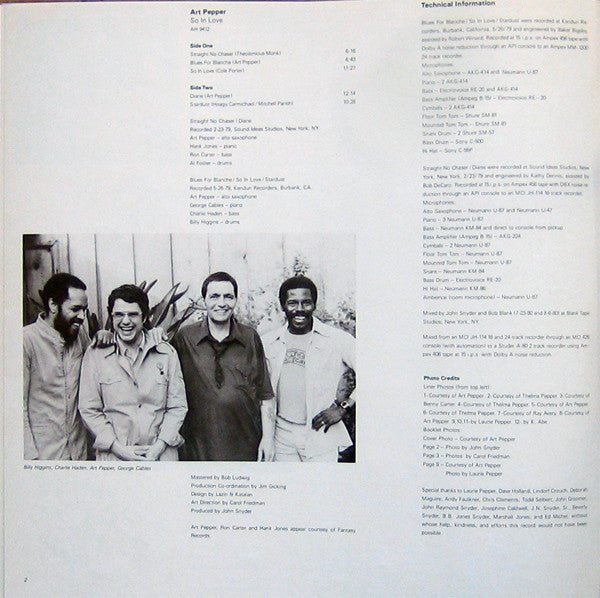 Master Release: So In Love by Art Pepper