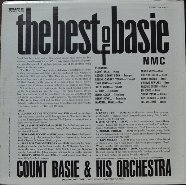 Release: The Best Of Basie-Vinyl-US-None-ES 12013-2201680