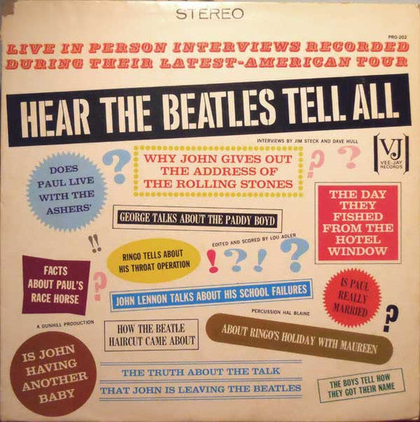 Release: Hear The Beatles Tell All-Vinyl-US-1979-PRO-202, VJLP 202 PRO-2389965