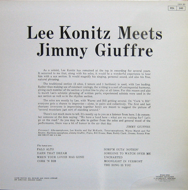 Master Release: Lee Konitz Meets Jimmy Giuffre by Lee Konitz