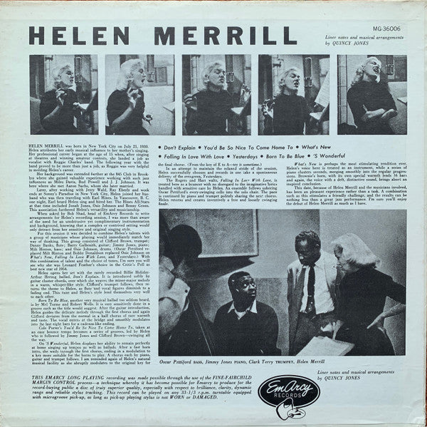 Release: Helen Merrill-Vinyl-US-None-MG-36006, MG 36006-11682164