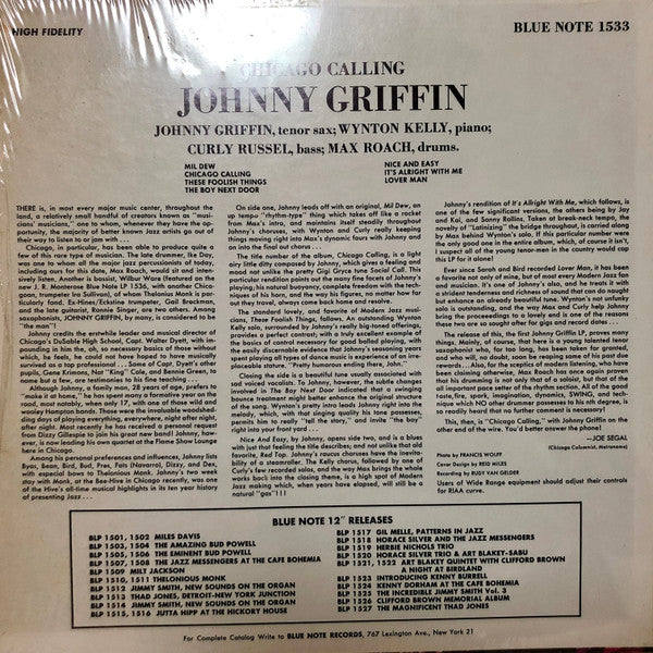 Release: Introducing Johnny Griffin-Vinyl-Japan-None-BLP 1533-14073337