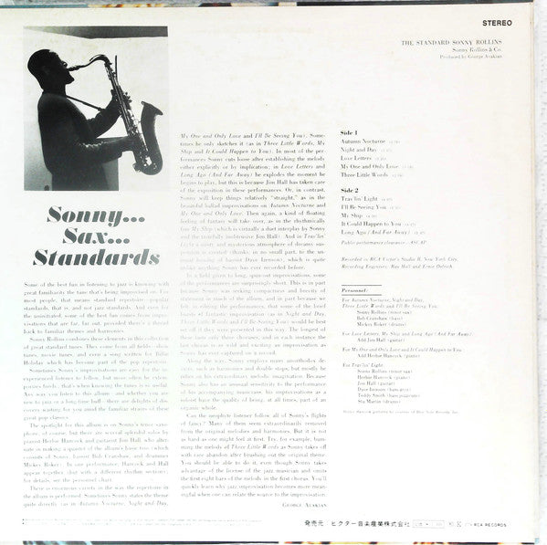 Release: The Standard Sonny Rollins-Vinyl-Japan-1974-RGP-1095-13437506