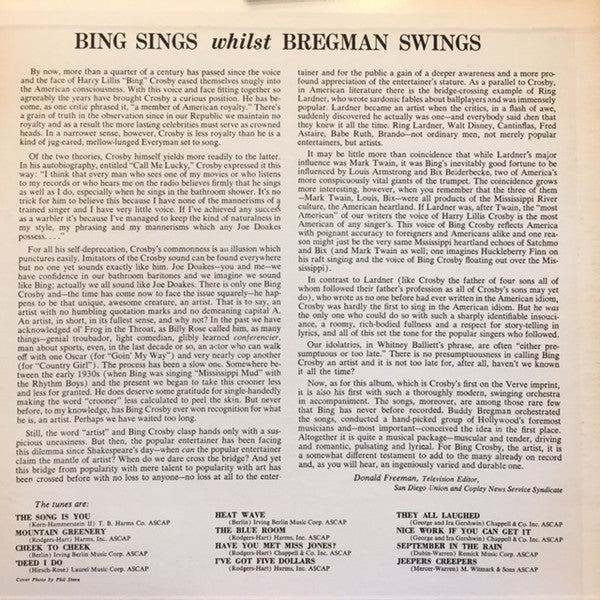 Release: Bing Sings Whilst Bregman Swings-Vinyl-Japan-None-MV 2663-11284924