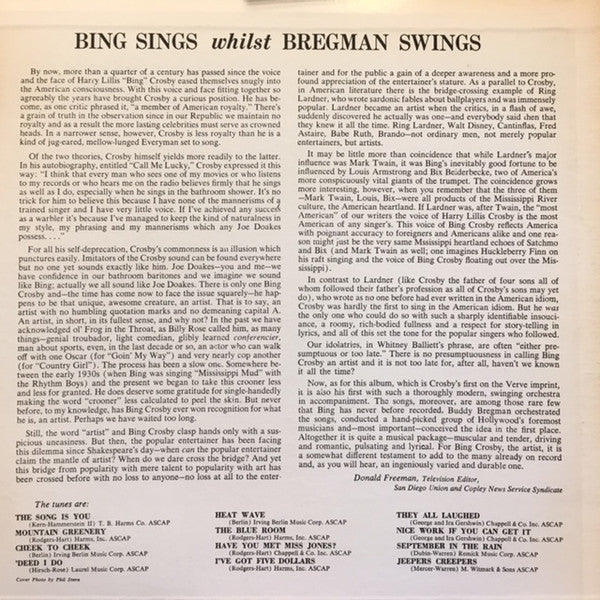 Bing Sings Whilst Bregman Swings