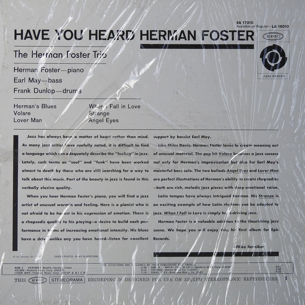 Release: Have You Heard Herman Foster-Vinyl-None-None-BA 17010-10336653