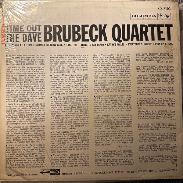 Release: Time Out-Vinyl-US-1967-CS 8192-29630509
