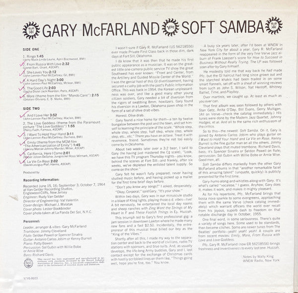 Release: Soft Samba-Vinyl-US-1965-V6-8603-15249602
