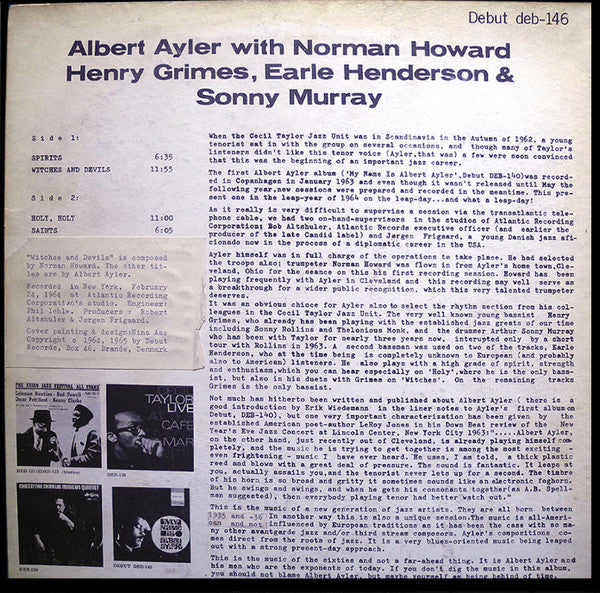 Release: Spirits-Vinyl-Denmark-1964-DEB 146, Deb 146, Debut deb-146-22752590