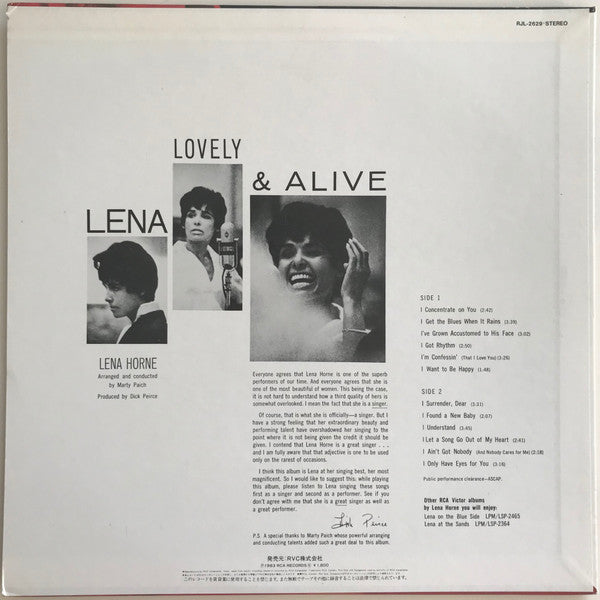 Master Release: Lena... Lovely And Alive by Lena Horne