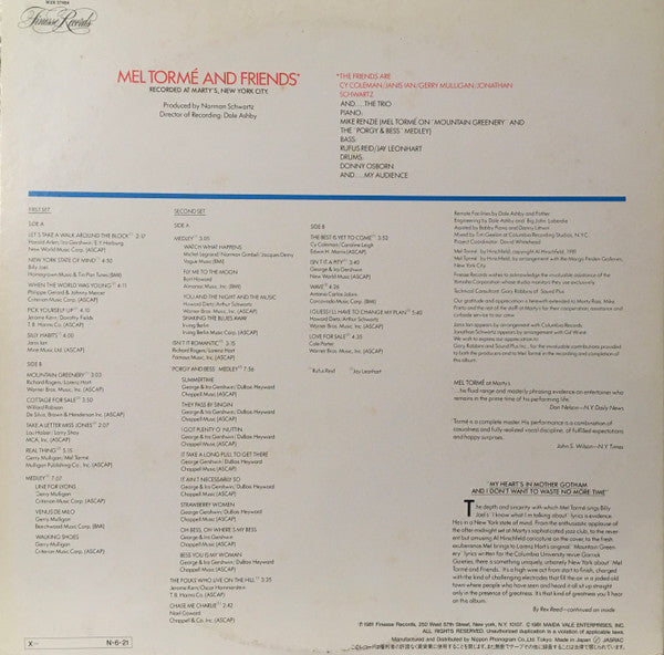 Master Release: Mel Tormé And Friends by Mel Tormé