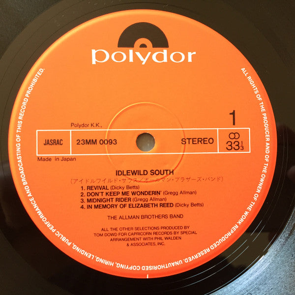 Release: Idlewild South-Vinyl-Japan-1981-23MM0093-10703992
