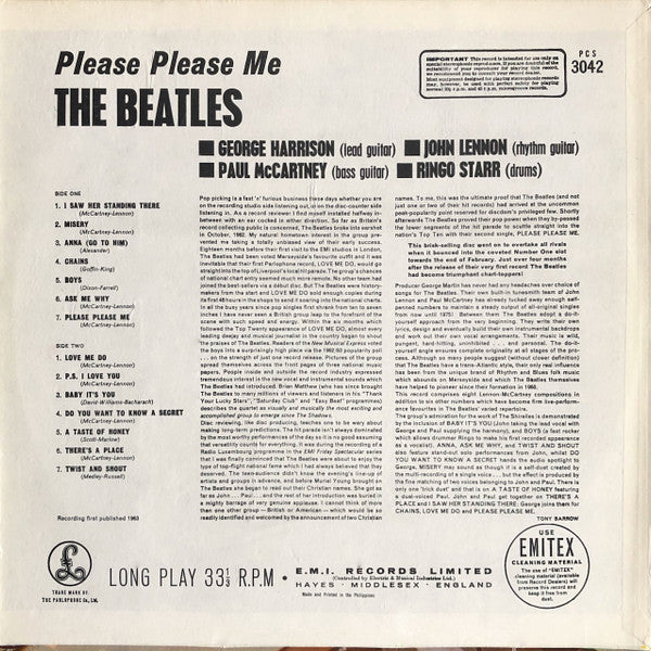 Release: Please Please Me-Vinyl-Philippines-None-PCS 3042-14350724