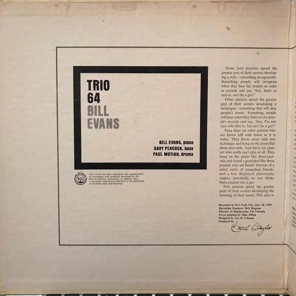 Release: Trio 64-Vinyl-US-1964-V6-8578, V6/8578-13109060
