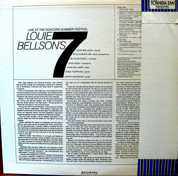 Release: Louie Bellson's 7 - Live At The Concord Summer Festival-Vinyl-Japan-1976-ICJ-80141-15028806