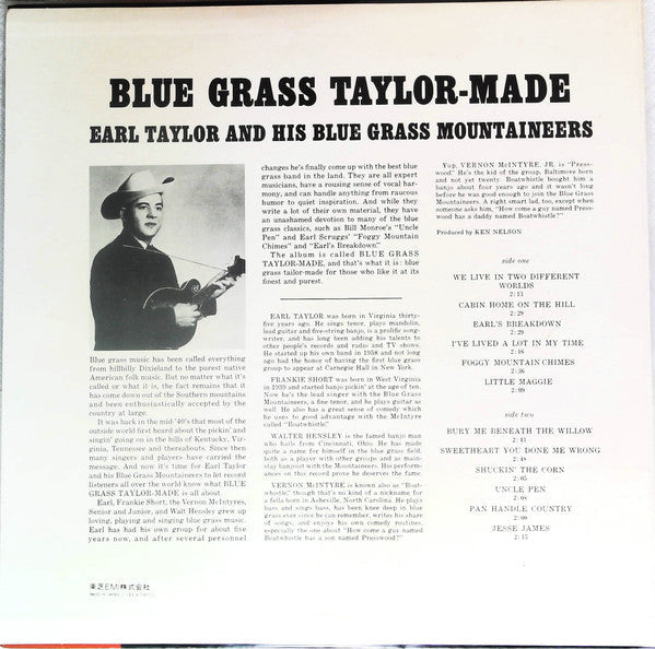 Master Release: Blue Grass Taylor-Made by Earl Taylor And His Blue Grass Mountaineers