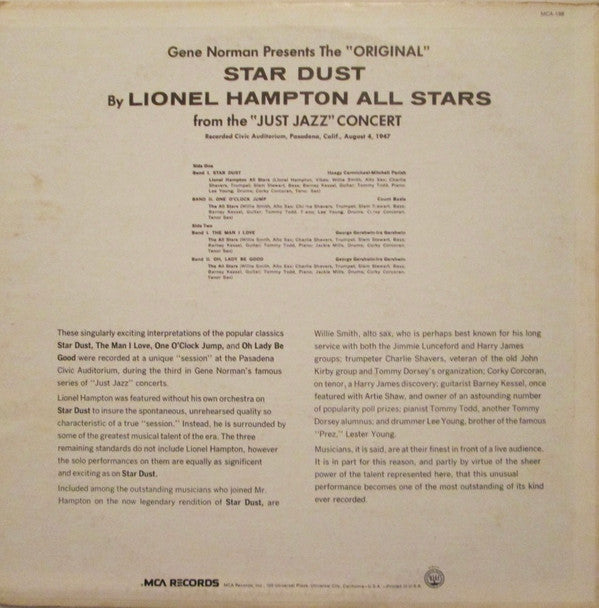 Release: Gene Norman Presents "Just Jazz"-Vinyl-US-1980-MCA -198-15746669