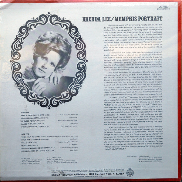 Release: Memphis Portrait-Vinyl-US-1970-DL 75232-11572560