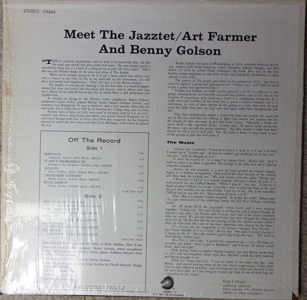 Release: Meet The Jazztet-Vinyl-US-1975-LPS-664, CA664-15278374