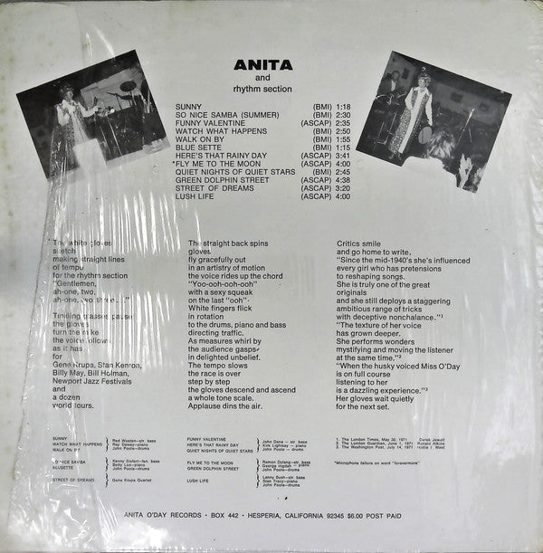 Release: Anita and Rhythm Section-Vinyl-US-None-AOD-1-14261348