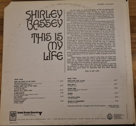 Master Release: This Is My Life by Shirley Bassey