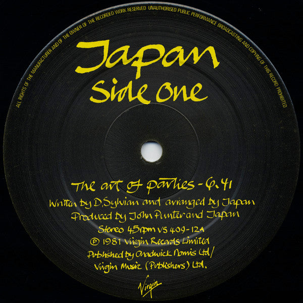 Release: The Art Of Parties-Vinyl-UK-1981-VS 409-12-81705