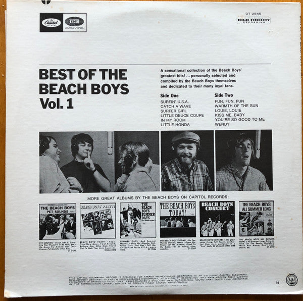 Release: Best Of The Beach Boys - Vol. 1-Vinyl-US-1972-DT 2545, DT 2545, DT-2545, DT-2545-21557383