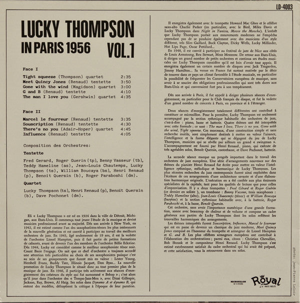 Master Release: In Paris 1956 Vol. 1 by Lucky Thompson