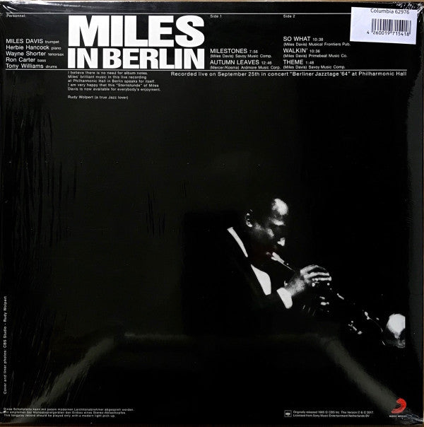 Release: Miles In Berlin-Vinyl-Europe-2017-62976, 62 976, CBS 62 976, 62 976-10990501