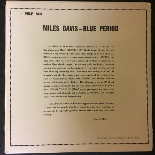 Master Release: Blue Period by Miles Davis