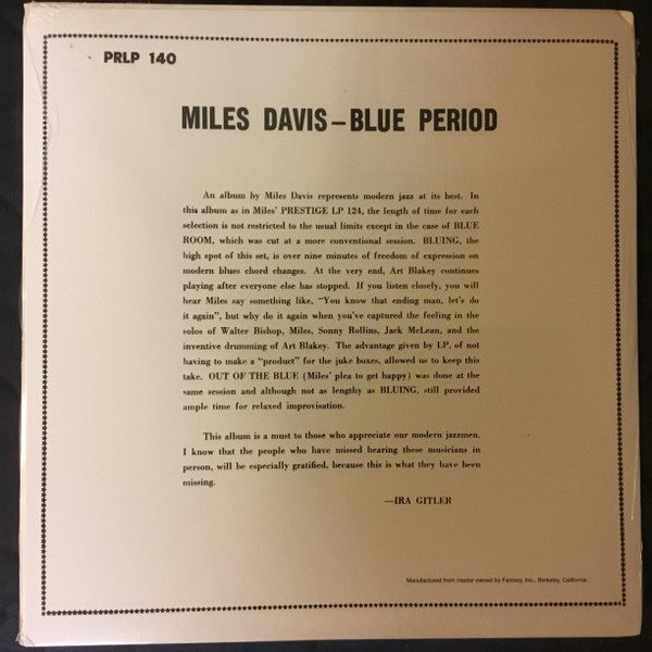 Release: Blue Period-Vinyl-Japan-None-PRLP 140-11868643