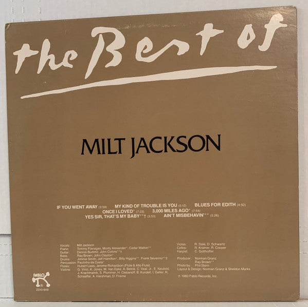 Release: The Best Of Milt Jackson-Vinyl-US-1980-2310-849-26679980