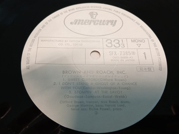 Release: Brown And Roach Incorporated-Vinyl-Japan-None-SFX-7385(M), SFX-7385(M)-24885713