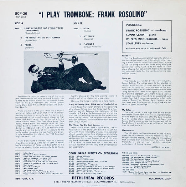 Master Release: I Play Trombone by Frank Rosolino
